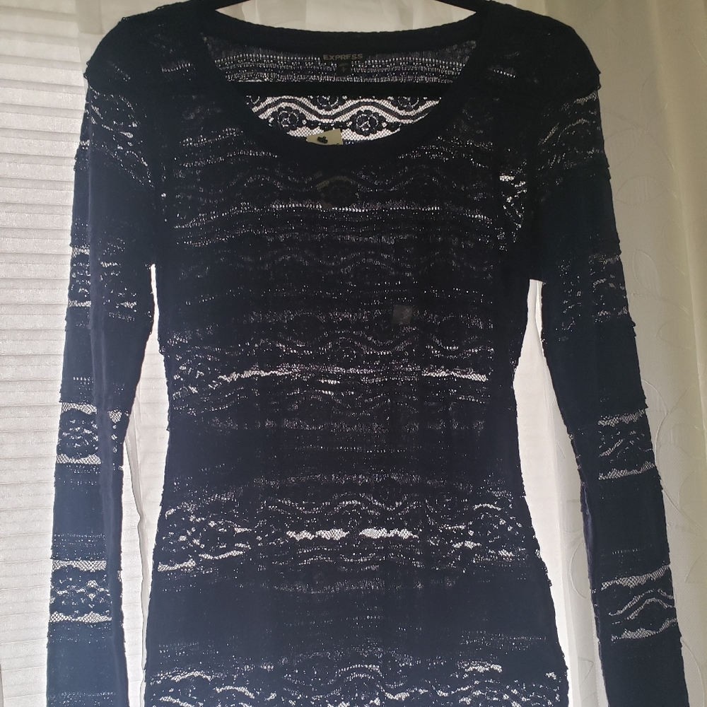 navy blue lace top